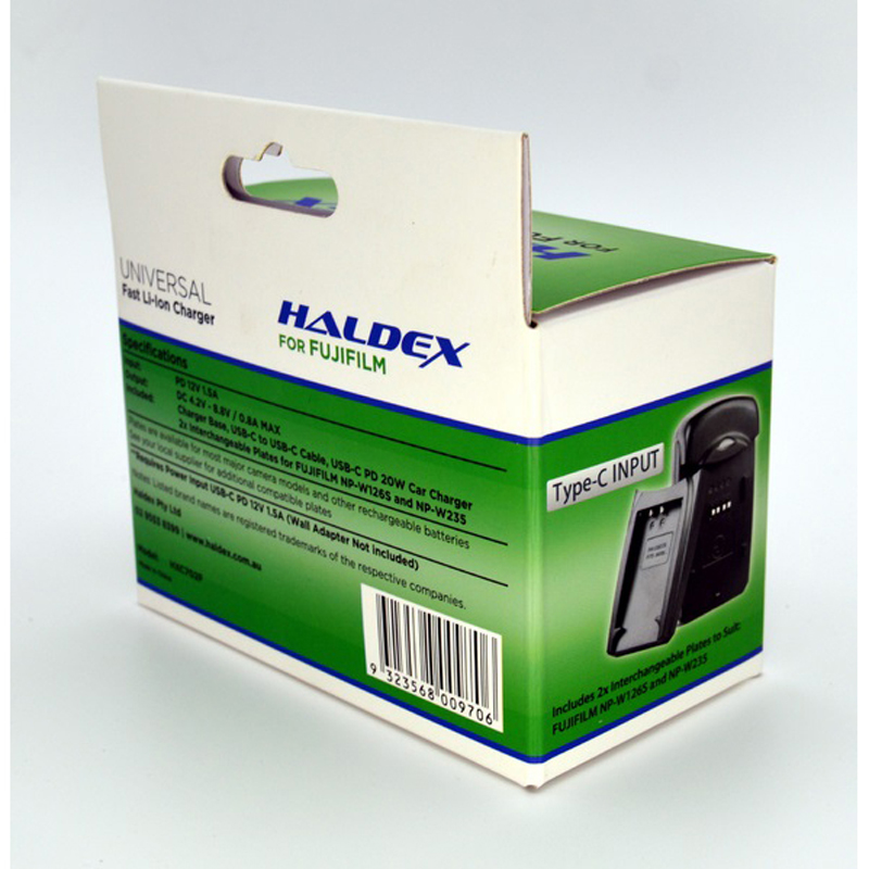 Haldex 700 Series USB-C PD For Fuji Kit with NP-W126S and NP-W235 inc Car Adaptor AND A/C Adaptor
