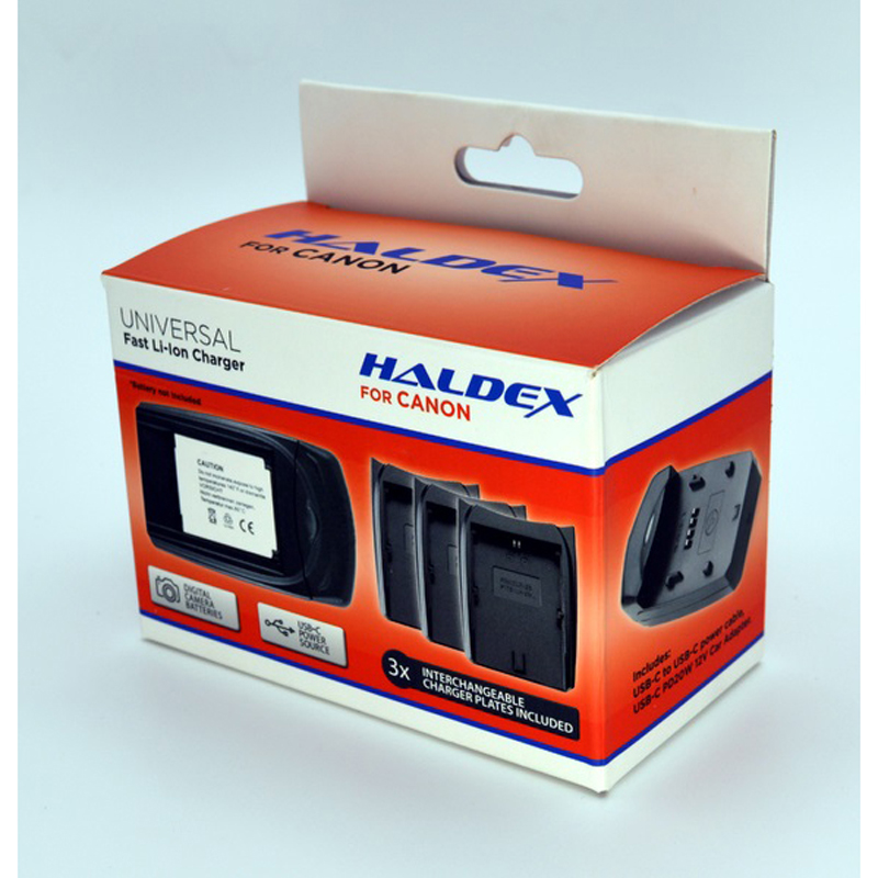Haldex 700 Series USB-C PD For Canon Kit with LP-E6, LP-E8 and LP-E17 inc Car Adaptor AND A/C Adaptor
