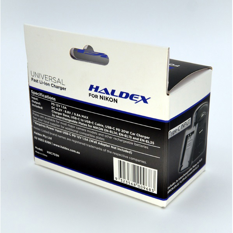 Haldex 700 Series USB-C PD For Nikon Kit with EN-EL12, EN-EL15 and EN-EL25 inc Car Adaptor AND A/C Adaptor