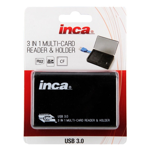 Inca 3 in 1 USB 3.0 Multi-Card Reader & Holder