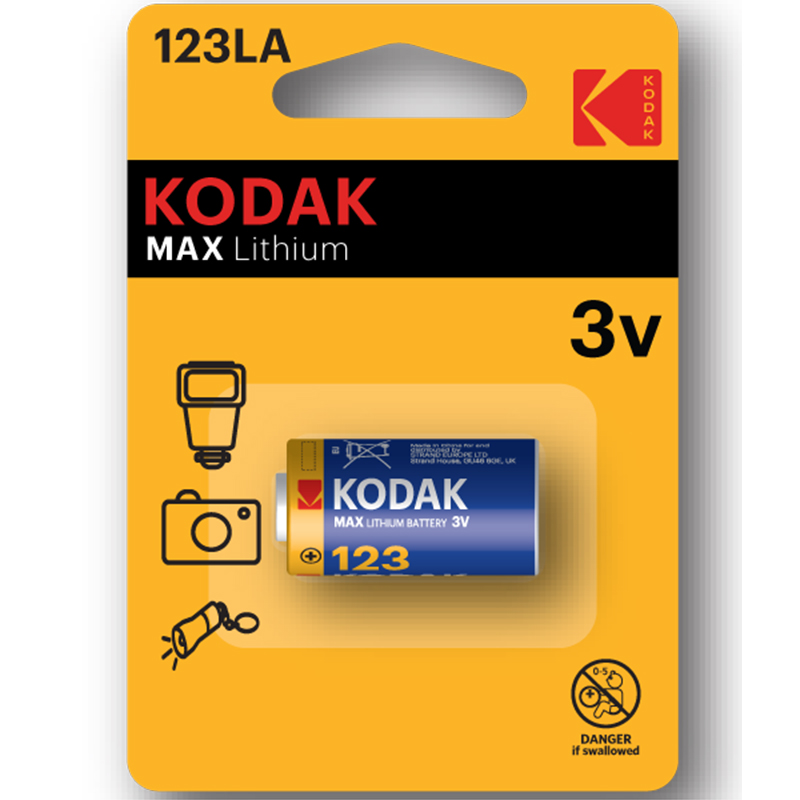 Kodak MAX K123LA 3V Lithium Battery