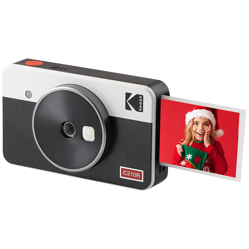 Kodak C210R Mini Shot 2 Retro Instant Camera - White w/ Accessory Kit + Film x 2