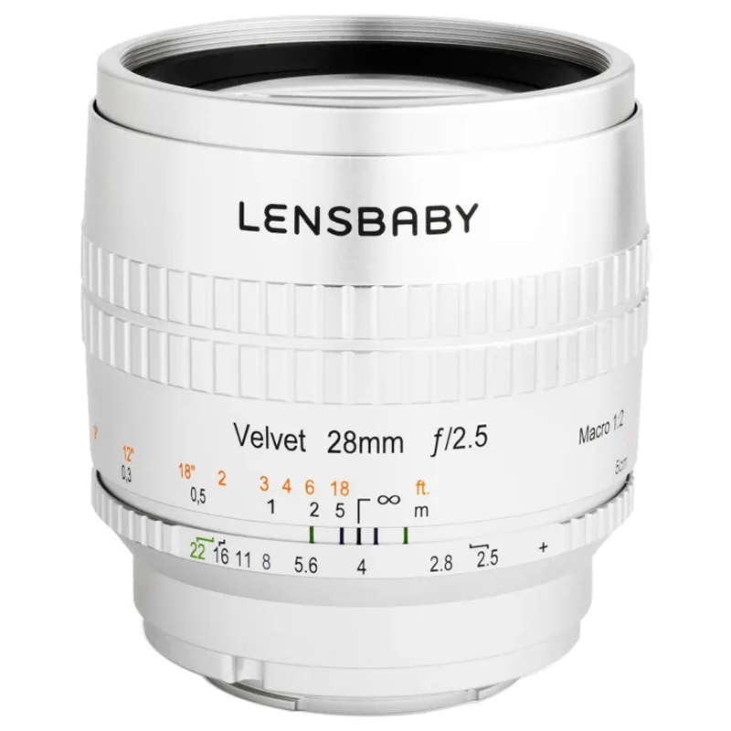 Lensbaby Velvet 28mm f/2.5 Lens for Fujifilm X (Silver)