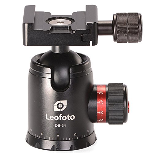 Leofoto DB-34 Pro Ballhead with Screw-Knob Clamp and QR Plate