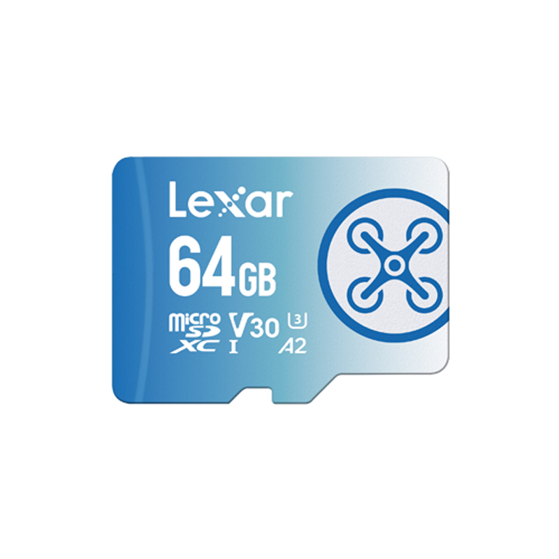 Lexar FLY microSDXC 64GB 160MB/s V30 A2 UHS-I U3 Memory Card for Drones