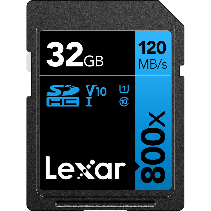 Lexar Professional 800x SDHC 32GB - 120MB/s V10 UHS-I Memory Card