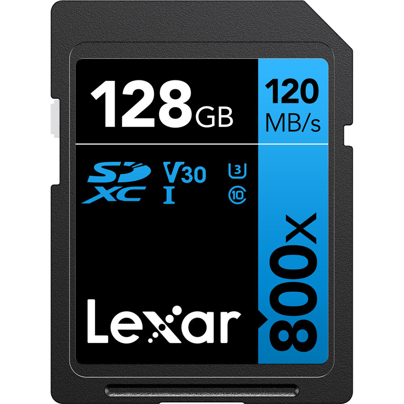 Lexar Professional 800x SDXC 128GB - 120MB/s V30 UHS-I U3 Memory Card