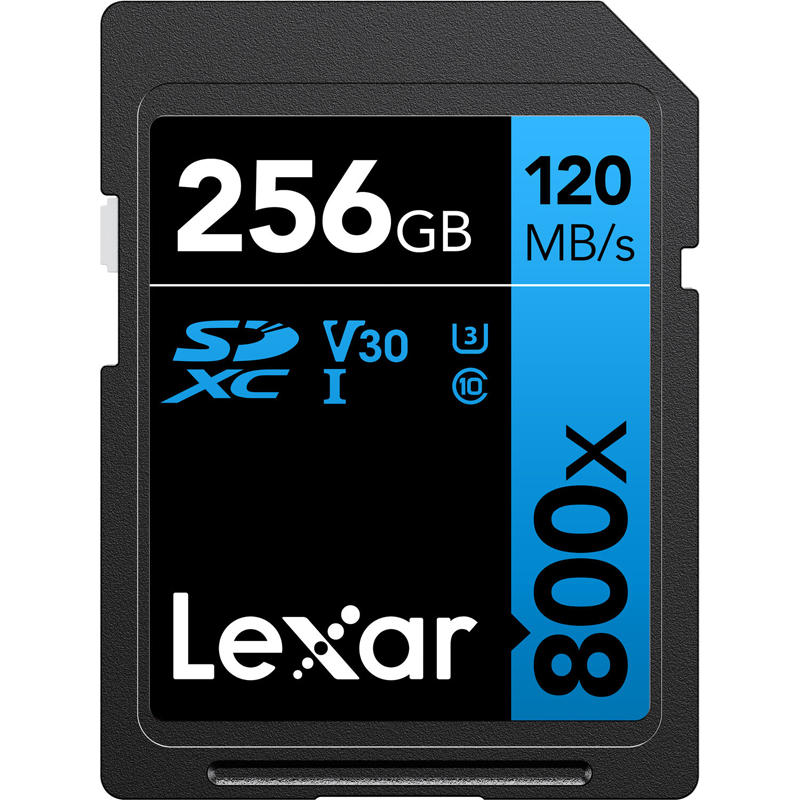 Lexar Professional 800x SDXC 256GB - 120MB/s V30 UHS-I U3 Memory Card