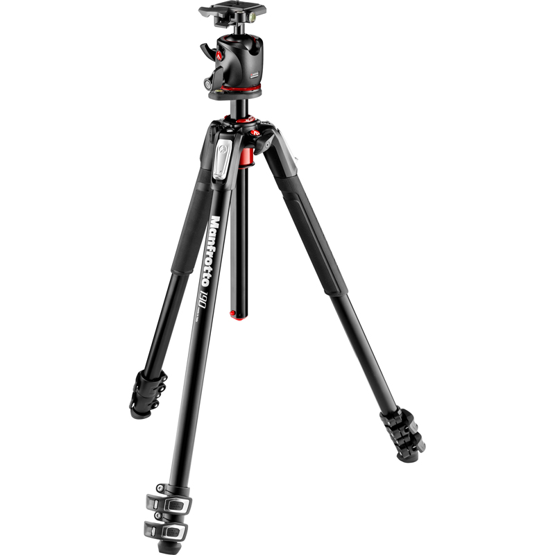 Manfrotto 190 Aluminum 3 Section Tripod with XPRO Ball Head + 200PL Plate