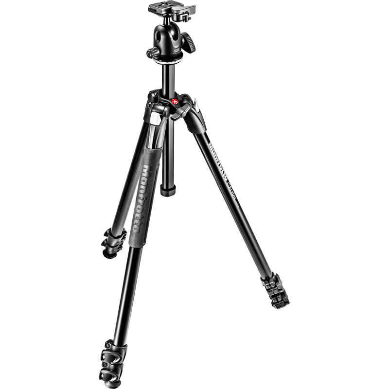 Manfrotto 290 Xtra Kit Aluminum 3 Section Tripod with Ball Head