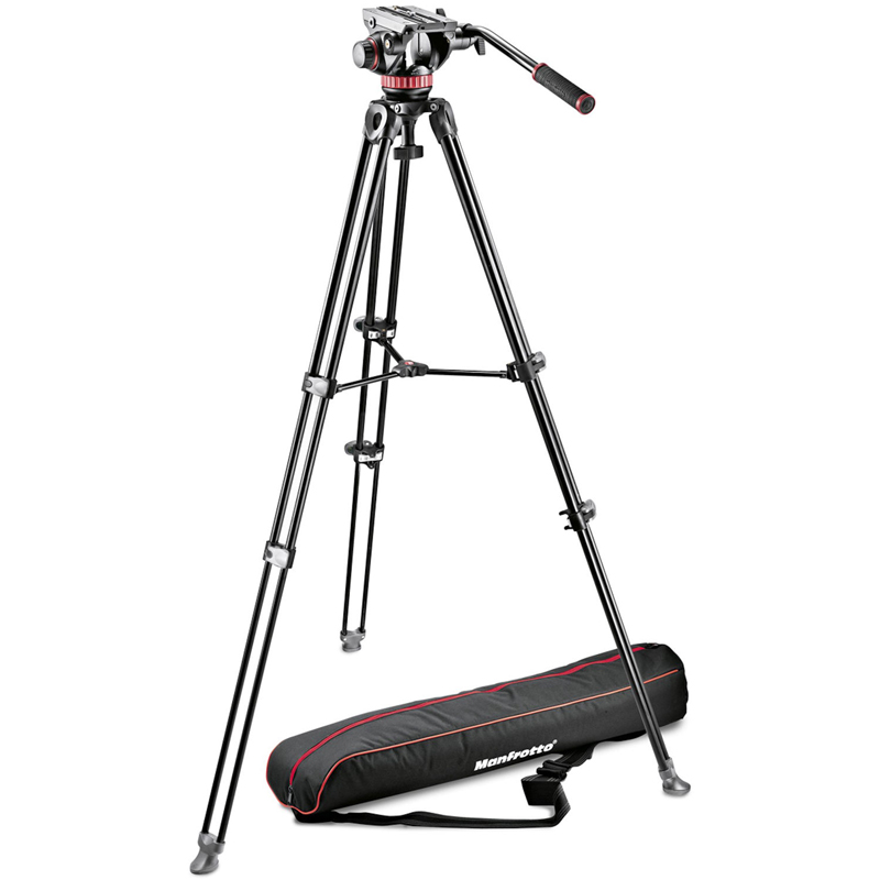 Manfrotto 502 Fluid Video Head & MVT502AM Aluminum Twin Leg Tripod
