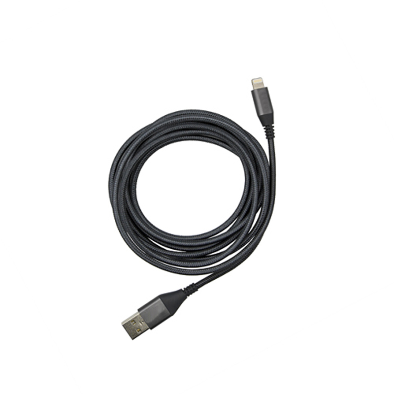 Master Lightning to USB-A Braided Cable 2m - Grey - Data sync and charge