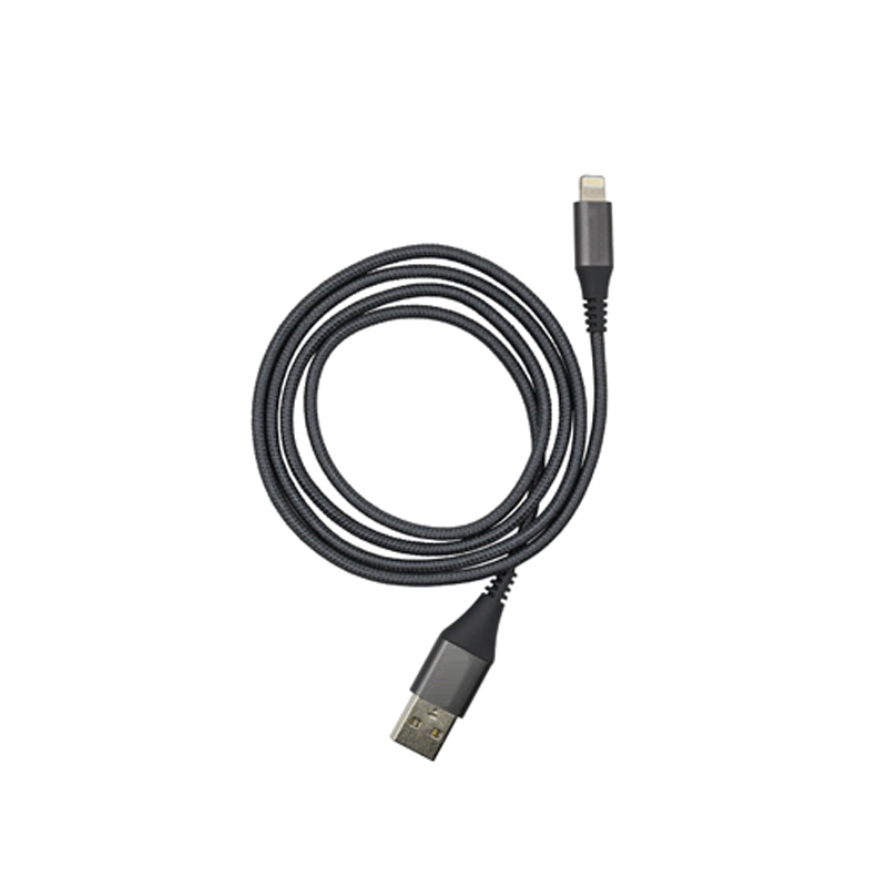 Master Lightning to USB-A Braided Cable 1m - Grey - Data sync and charge