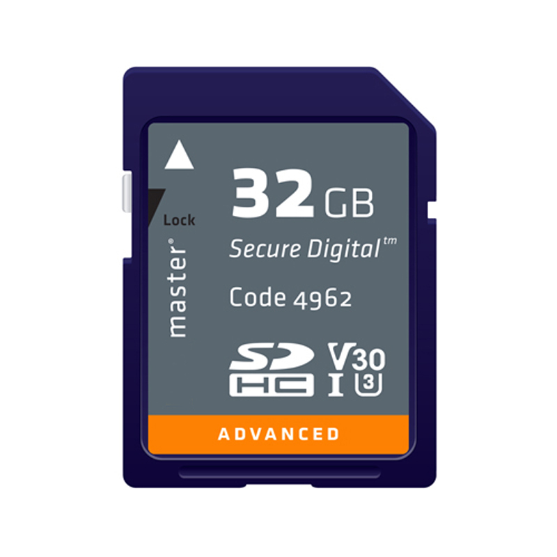 Master SDHC Advanced 32GB 633x 95MB/s UHS-I, U3, V30 Memory Card