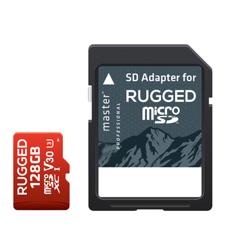 Master microSD Rugged 128GB 660X / 99MB/s UHS-1 U3 V30 Memory Card with Adapter