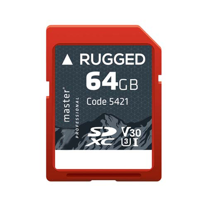 Master SDXC Rugged 64GB 100MB/s UHS-1 U3 V30 Professional Memory Card