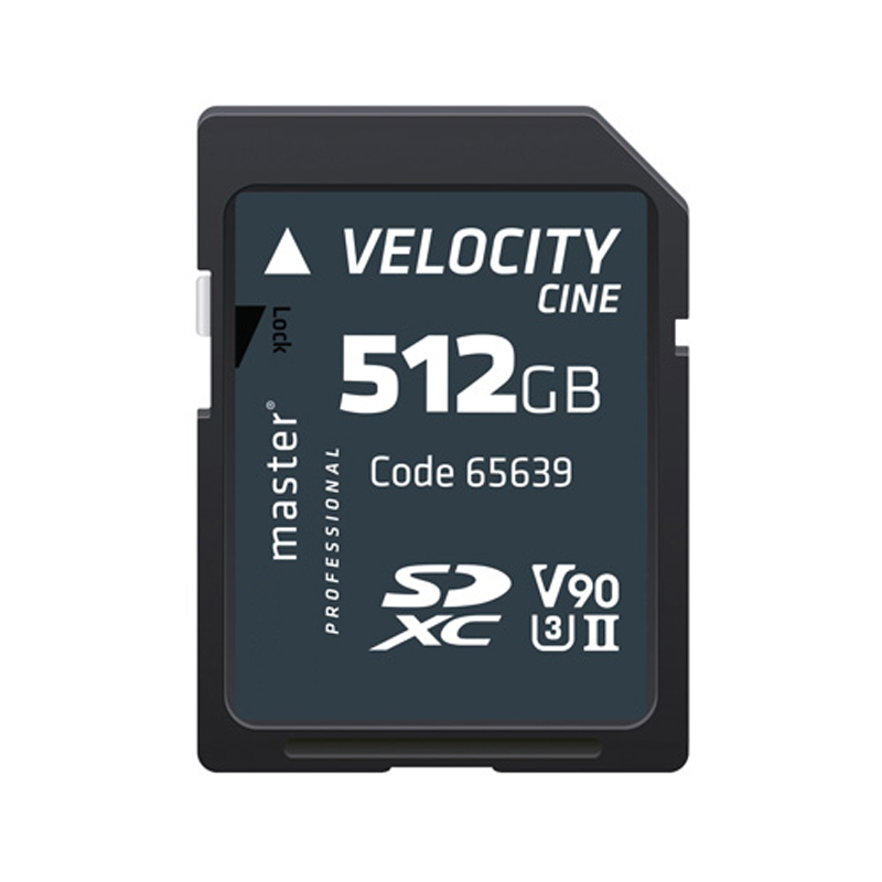 Master SDXC Velocity CINE 512GB - V90 Video Speed Class 2000x 300MB/s UHS-II U3