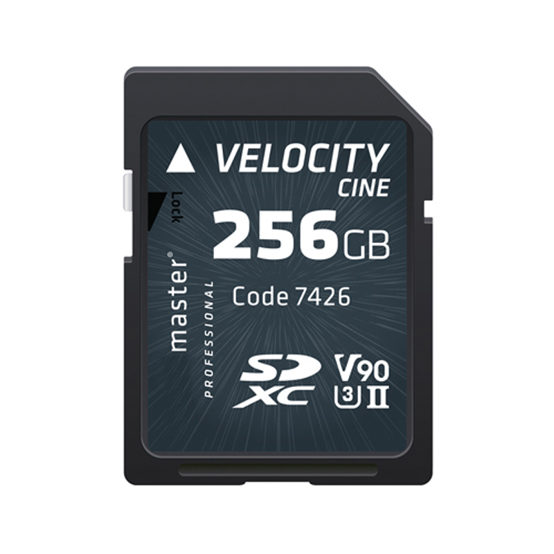 Master SDXC Velocity CINE 256GB - V90 Video Speed Class 2000x 300MB/s UHS-II U3