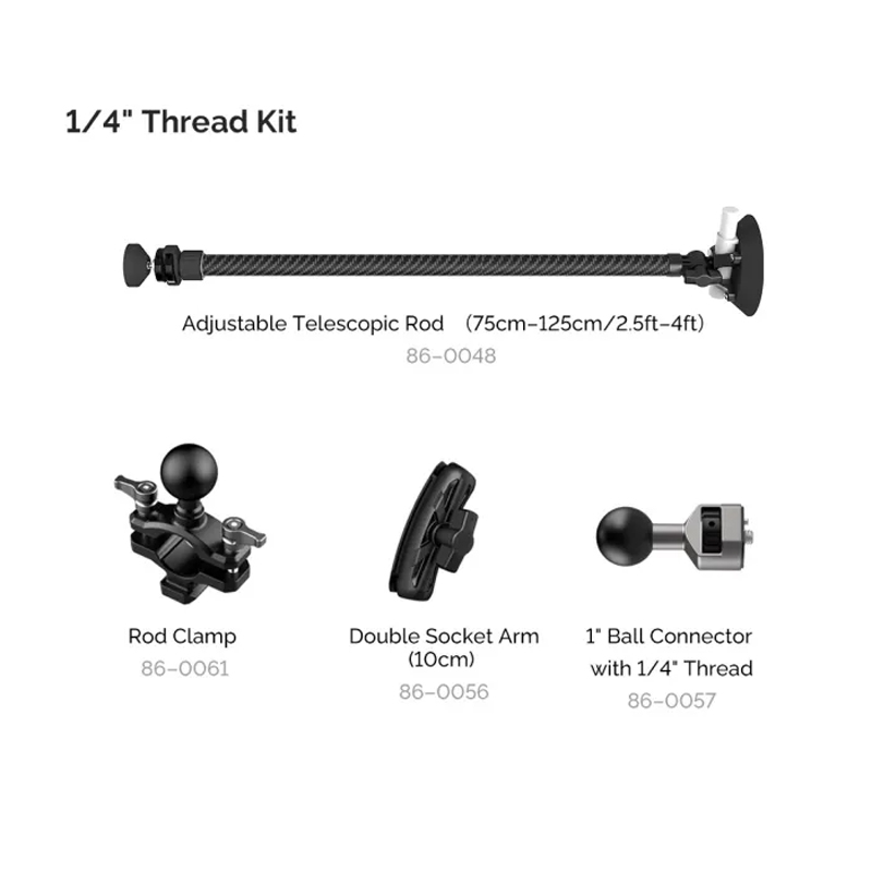Movmax Adjustable Telescopic Rod 1/4 Thread Kit
