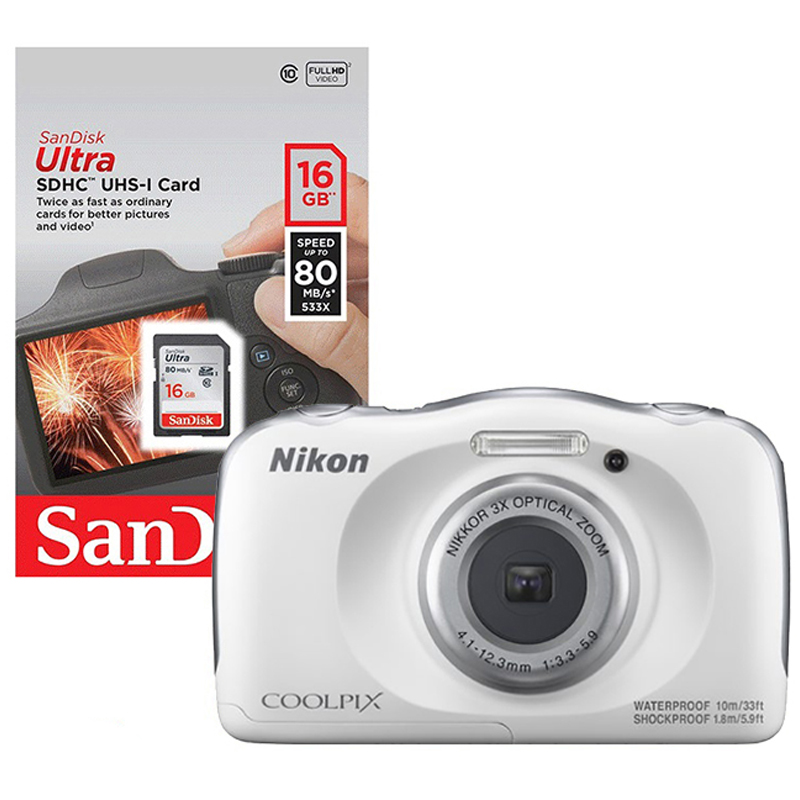 Nikon Coolpix W100 Waterproof Camera - White