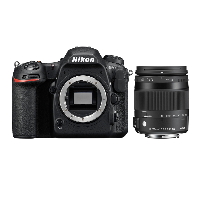 Nikon D500 DSLR Camera with 18-200mm F3.5-6.3 DC C Macro OS HSM Lens