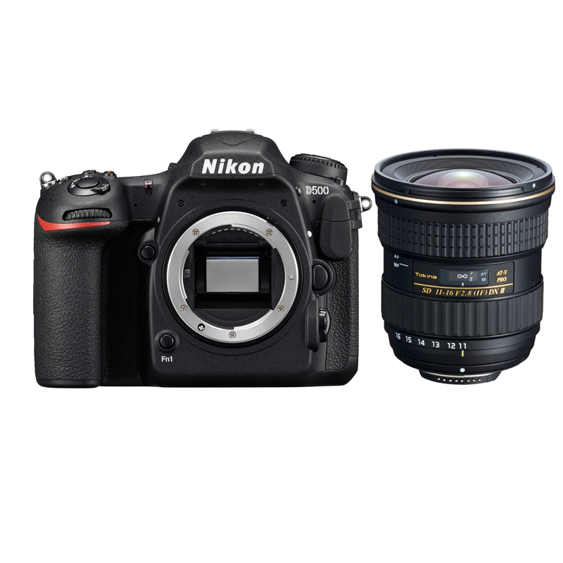 Nikon D500 DSLR Camera with Tokina 11-16mm f/2.8 AT-X Pro DX II Lens