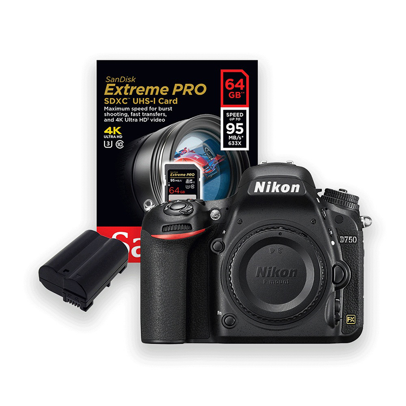 Nikon D750 Body + SD Card and Battery