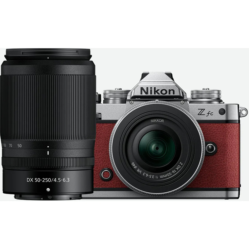 Nikon Z fc Body Crimson Red + Nikkor Z 16-50mm VR + Z 50-250mm VR Lens