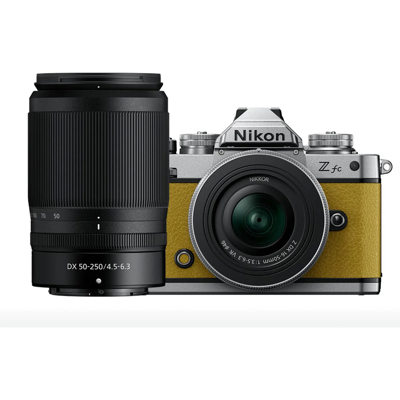 Nikon Z fc Body Mustard Yellow + Nikkor Z 16-50mm VR + Z 50-250mm VR Lens