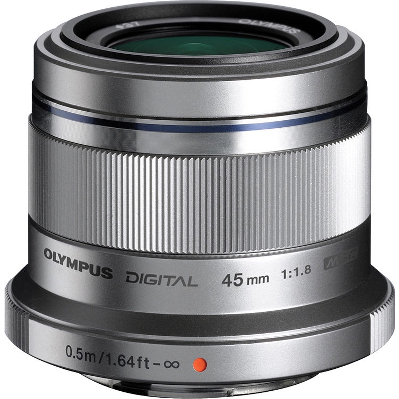 Olympus M. Zuiko Digital 45mm F1.8 Telephoto Prime Lens (Silver)