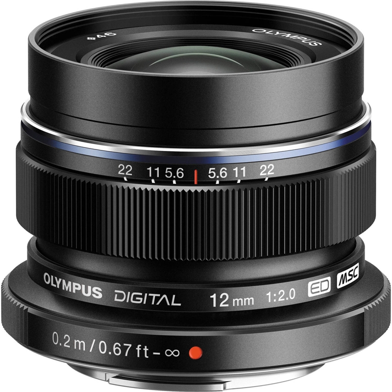 Olympus M. Zuiko Digital 12mm F2.0 Lens (Black)