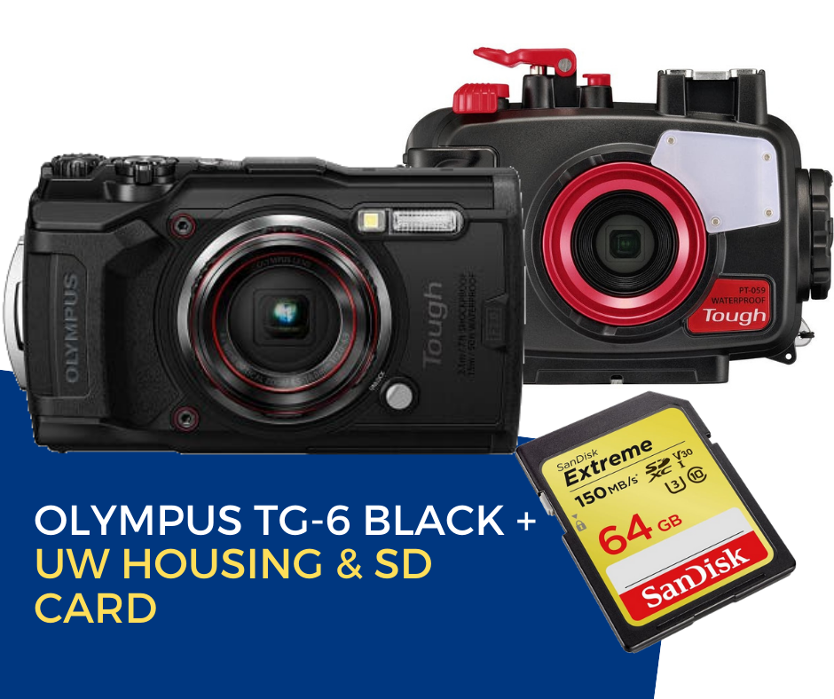 Olympus TG-6 Black + UW Housing & SD Card