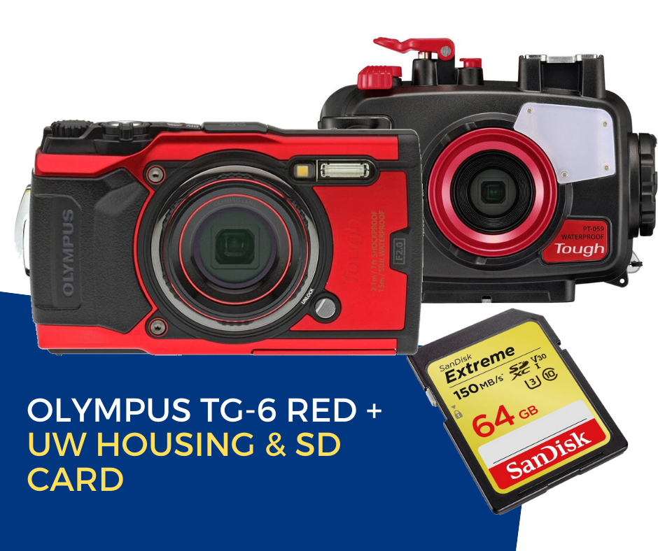 Olympus TG-6 Red + UW Housing & SD Card