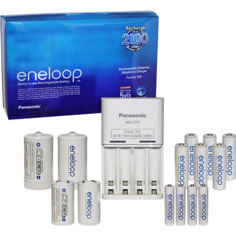 Panasonic Eneloop Rechargeable Batteries Family Pack