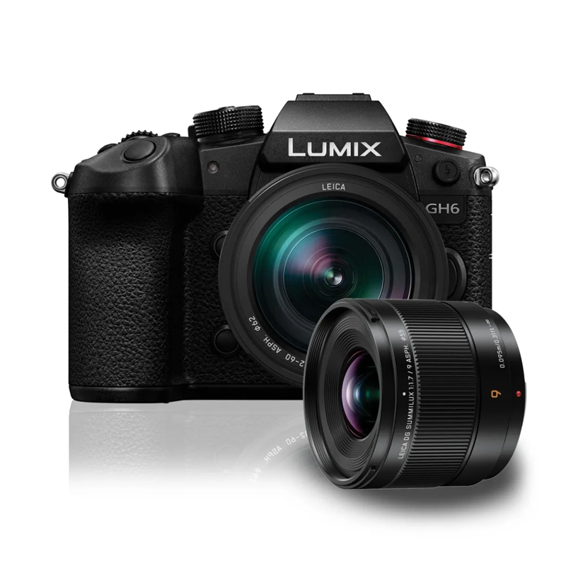Panasonic GH6 Body w/Leica 12-60mm f/2.8-4.0 Lens CSC w/ Bonus Lumix G Leica 9mm Lens