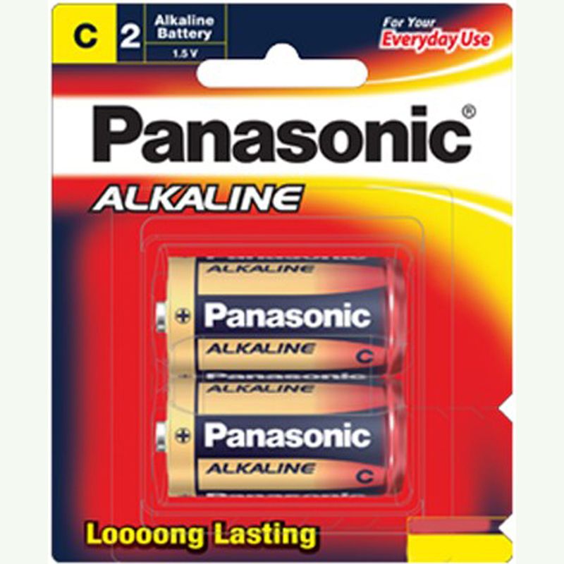 Panasonic C Size 2 Pack Alkaline Battery