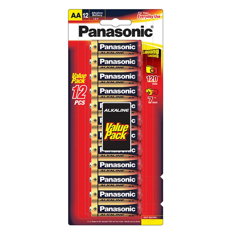 Panasonic AA Alkaline Battery 12 Pack