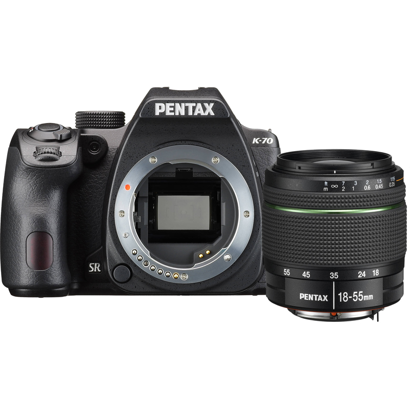 Pentax K-70 DSLR Camera (Black) with 18-55mm WR Lens