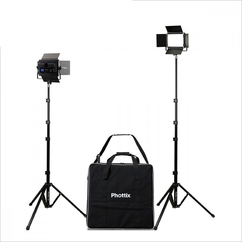 Phottix Kali 50 Twin Kit - 2 x LED Lights, 2 x Stands, Remote & Carry Bag
