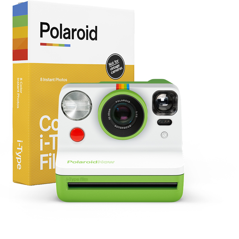 Polaroid Now - Green i-Type Instant Camera w/ BONUS Film (8 Exposures)