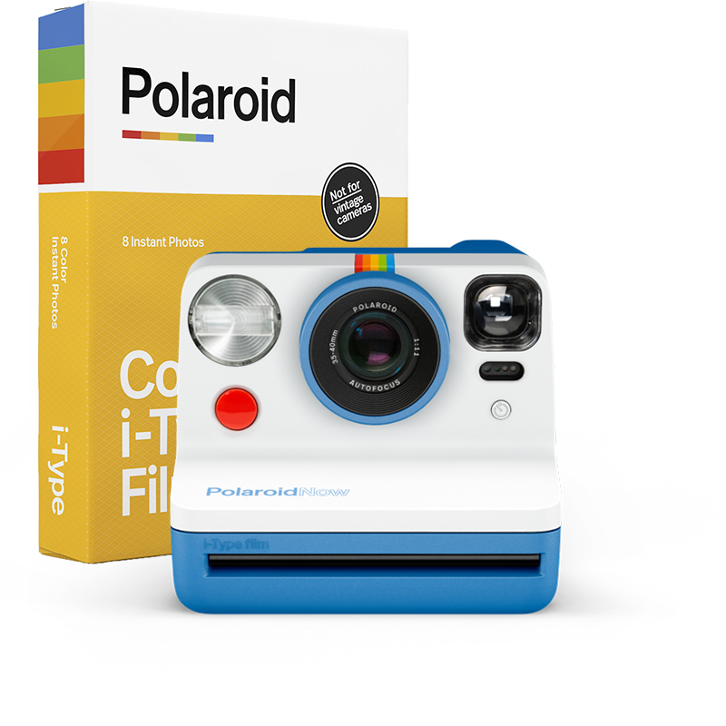 Polaroid Now - Blue i-Type Instant Camera w/ BONUS Film (8 Exposures)