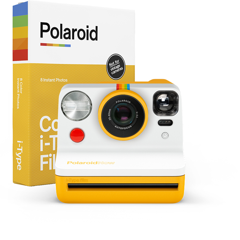 Polaroid Now - Yellow i-Type Instant Camera w/ BONUS Film (8 Exposures)