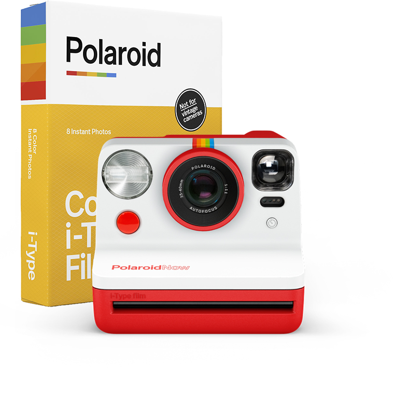 Polaroid Now - Red i-Type Instant Camera w/ BONUS Film (8 Exposures)