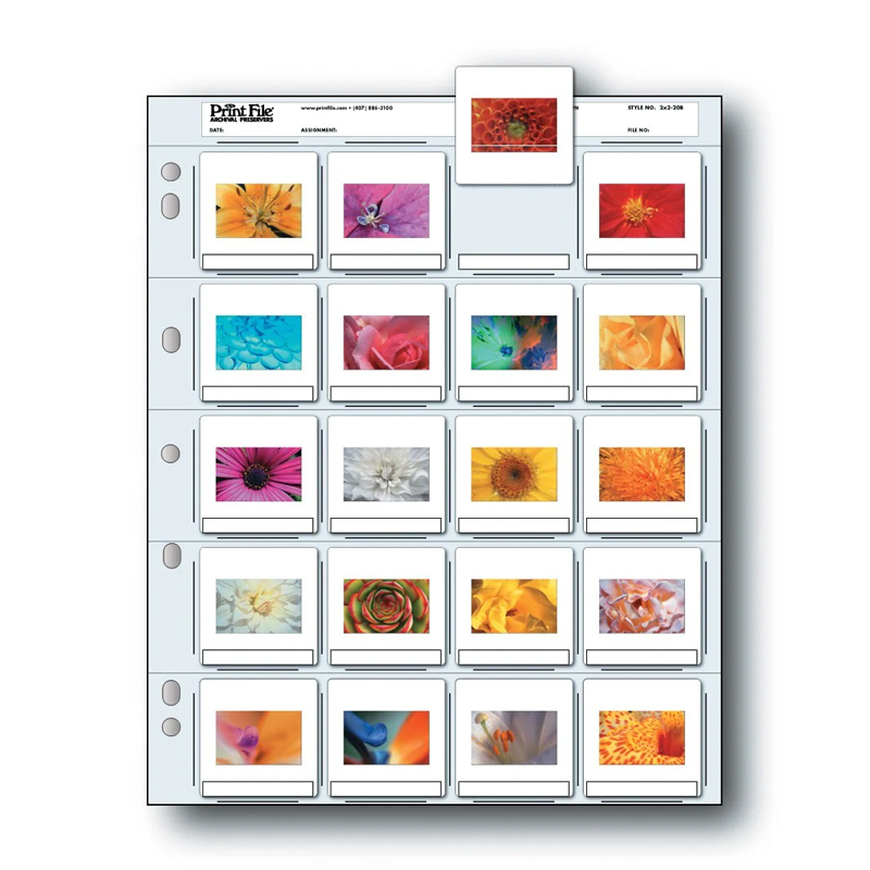 Print File 2x2-20B (25) 20 - 35mm Slides - Top Load - Printed Pack of 25