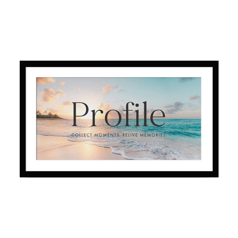 Profile Decorator Panoramic Matt Black Timber Photo Frame (20x40/12x33)