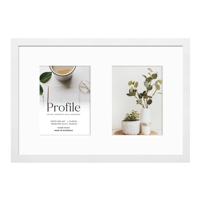Profile Elegant Deluxe White Gallery Collage Photo Frame (30x46/15x20)