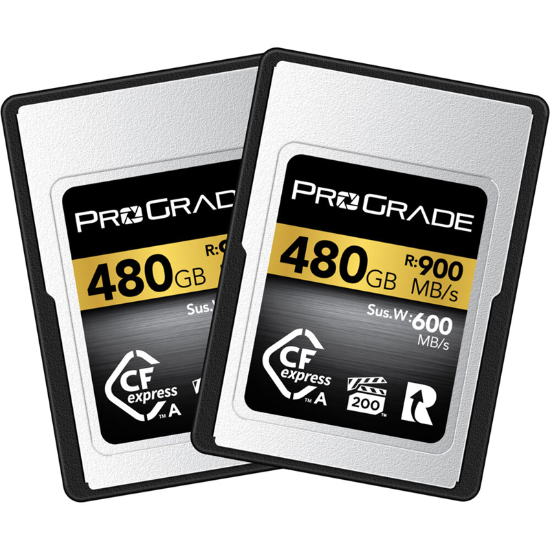 ProGrade Digital 480GB CFexpress 2.0 Type A Memory Card 2 Pack (Gold)