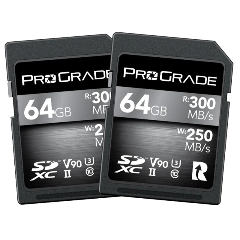 ProGrade Digital 64GB SDXC UHS-II V90 Memory Card 2 Pack (Cobalt)