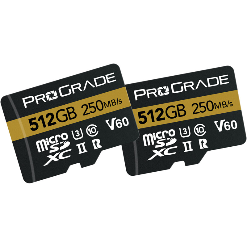 ProGrade Digital 512GB microSDXC UHS-II V60 Memory Card w/adapter 2 Pack