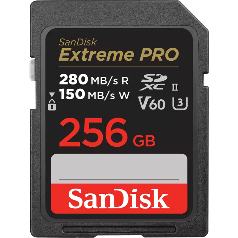 SanDisk Extreme Pro SDXC 256GB 280MB/s UHS-II U3 C10 V60 Memory Card